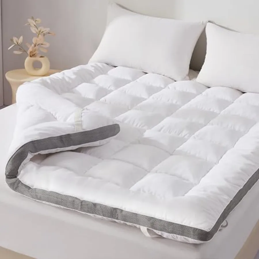 

3 Inch Memory Foam Mattress Topper Size, Extra Soft Pillow Top Mattress Pad with Breathable Air Mesh Sides, Fluffy Shredded Foa
