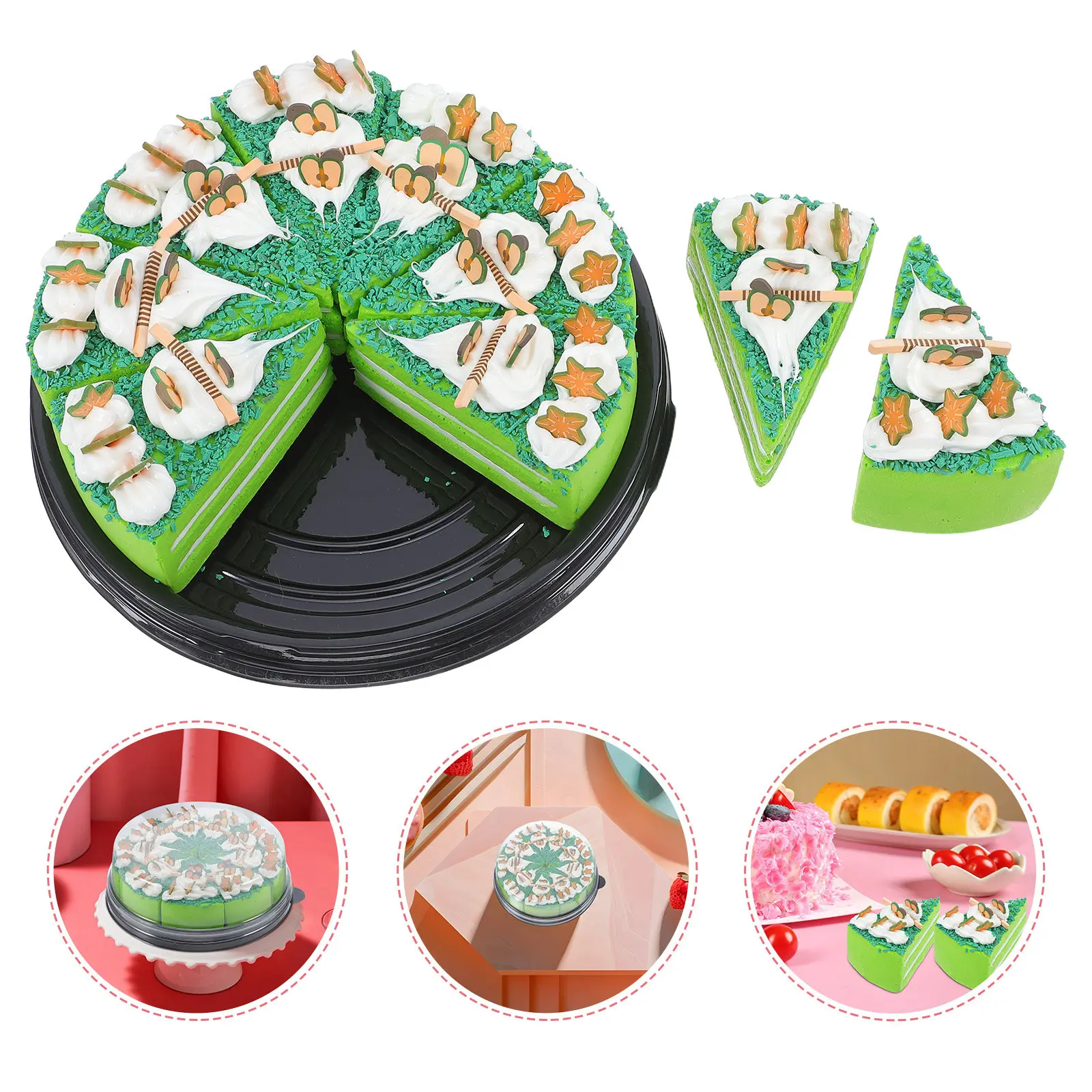 

Набор из 9 реалистичных искусственных ломтиков торта из полиуретана: модели десертов для творческих игр, раннего развития, воображательных игр, развлечений на природе и в путешествиях