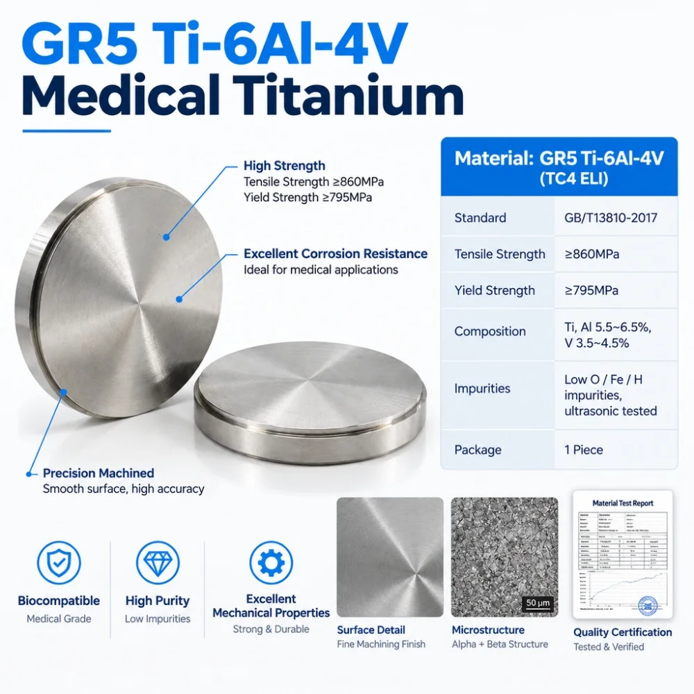 98MM Dental CAD CAM Titanium Disc GR5 Medical Titanium Blank for Milling Crown Bridge Implant Abutment Full Arch Framework