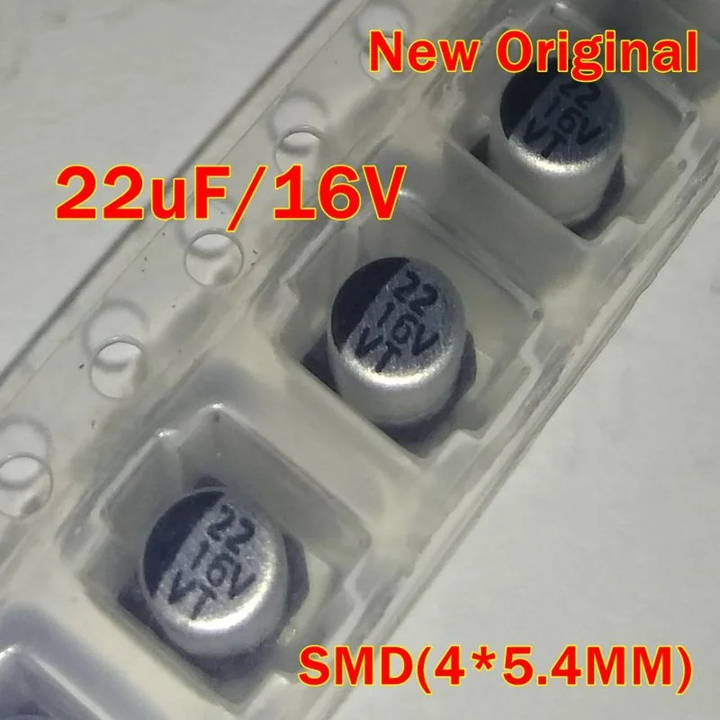 10Pcs to 500Pcs 22Uf/16V Smd(4*5.4mm) New Original Surface-Mount Aluminum Electrolytic Capacitor