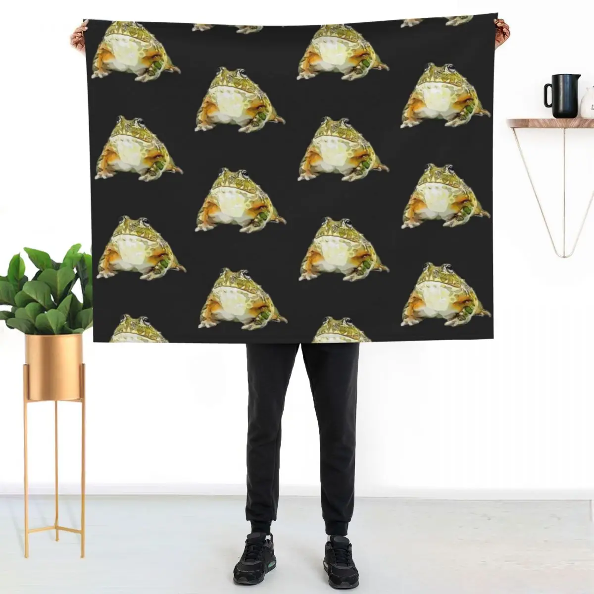 

Bullfrog Croak Frog Funny Cute Angry Throw Blanket Foldable Soft Warm Blanket for Outdoor Use