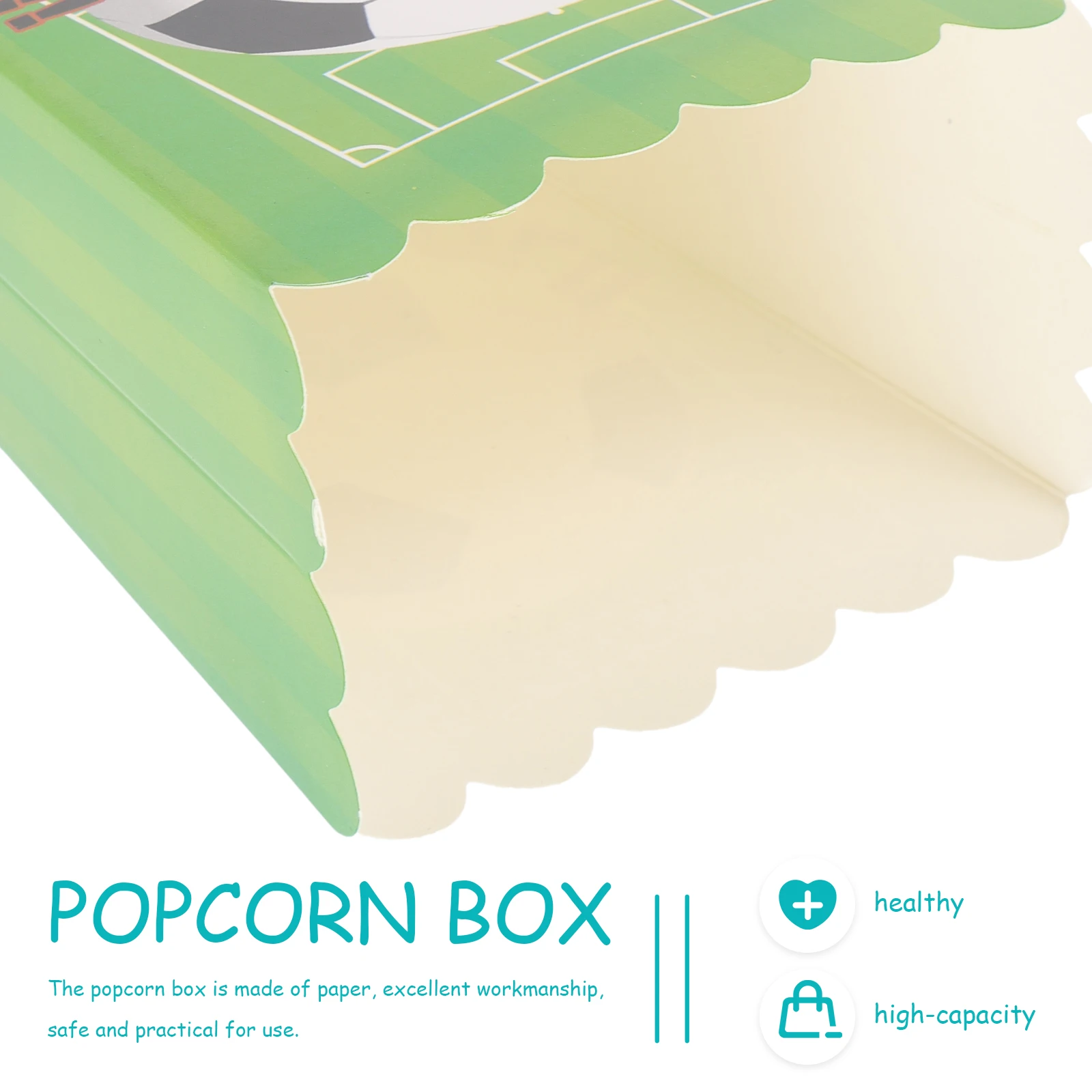 

30pcs Popcorn Boxes Small Buckets Paper Containers Movie Night Party Supplies Football Theme Green Color Snacks Storage
