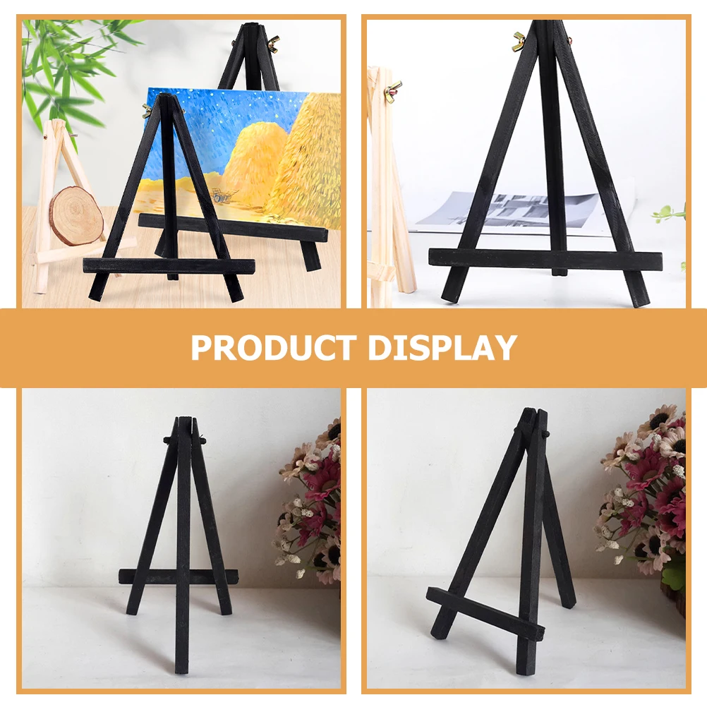 Children's Easel 24x18 Black Mini Art Display Stand Small Wooden Tripod Canvas Holder Phone Decor Cards Table Top