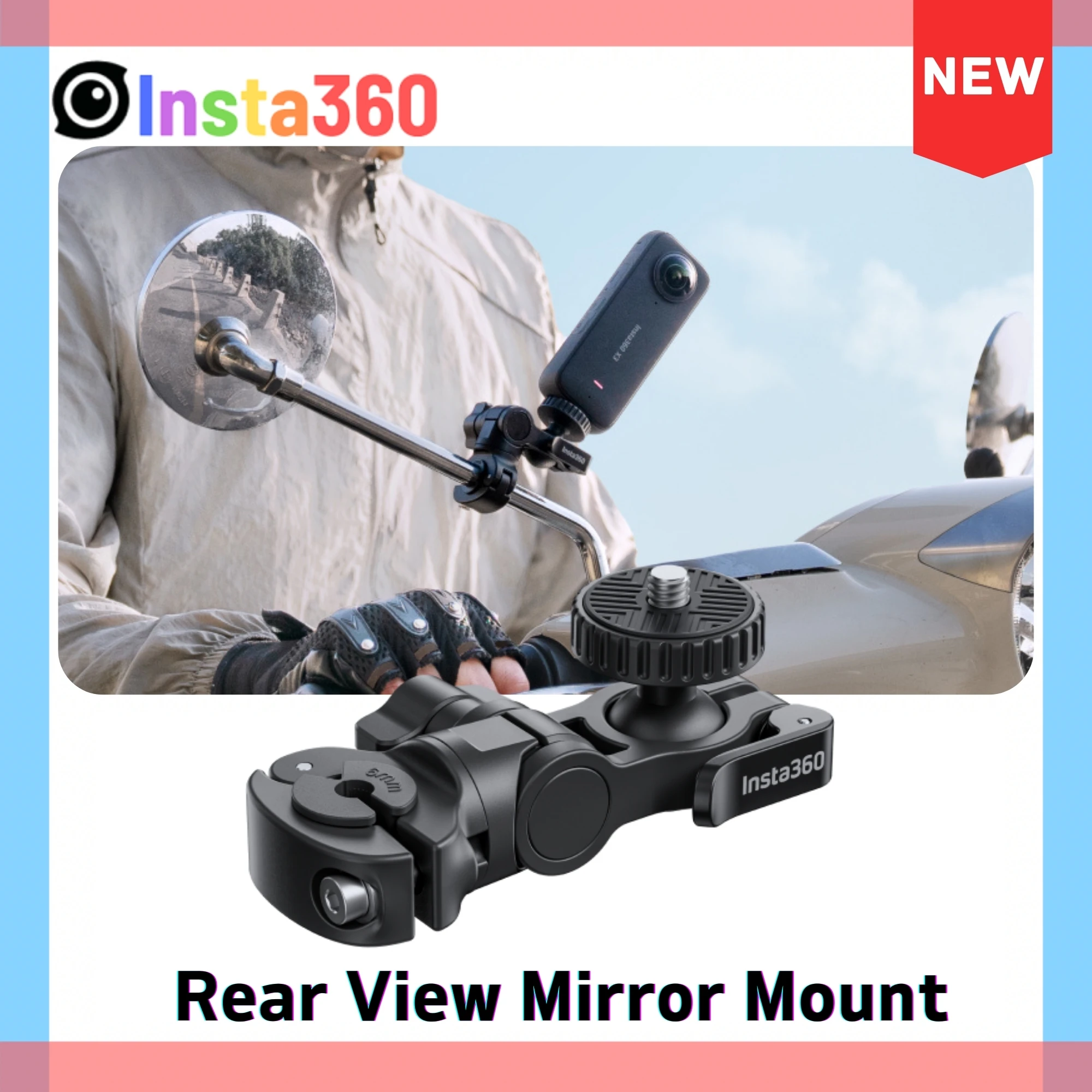 Insta360 Rear View Mirror Mount for Ace Pro X4 X3 ONE RS X2 GO3S