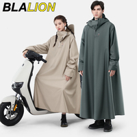 BLALION Thicken Oxford Waterproof Rain Gear Rain Poncho Unisex Fashion Rain Coat Long Raincoat Loose Oversized Hooded Rainwear