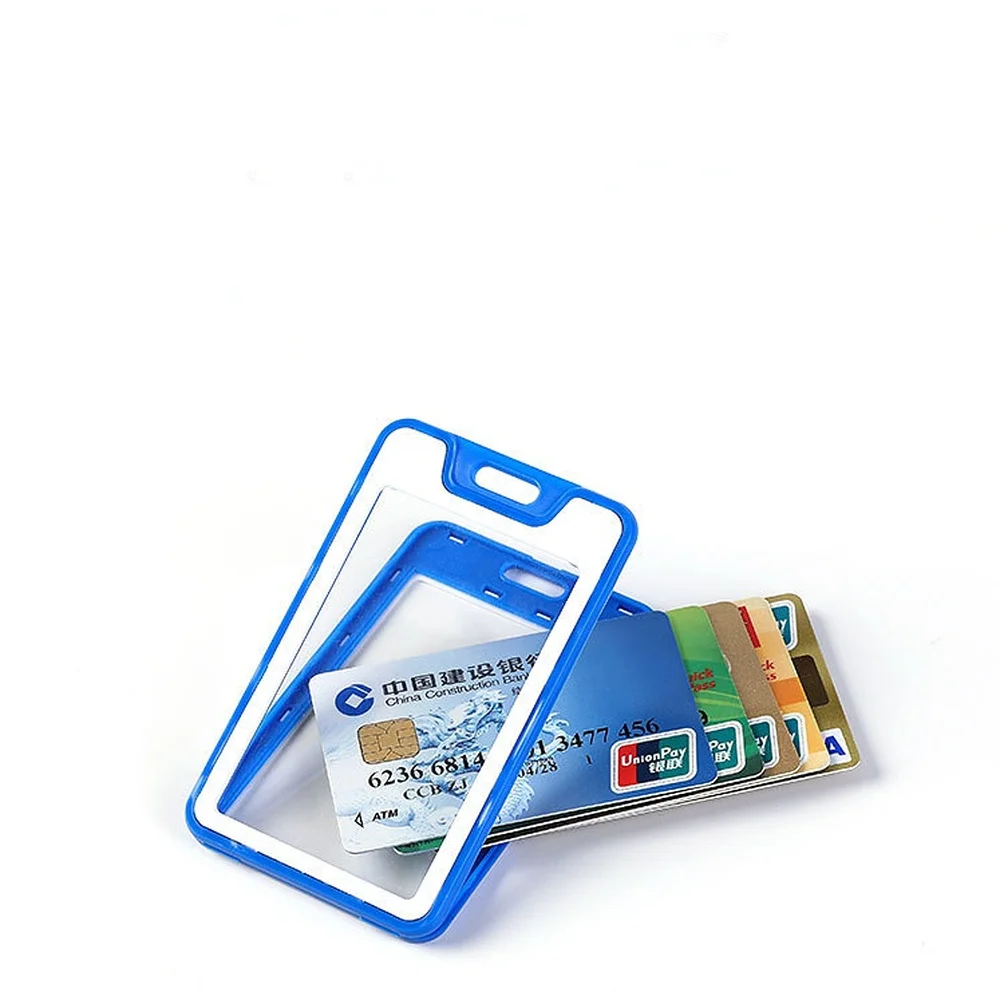 Staff Workers Work Card Cover Case ID Tag Plastic Name Badge Holder for Nurse Staff Pass Bus Access Card Sleeve Protector