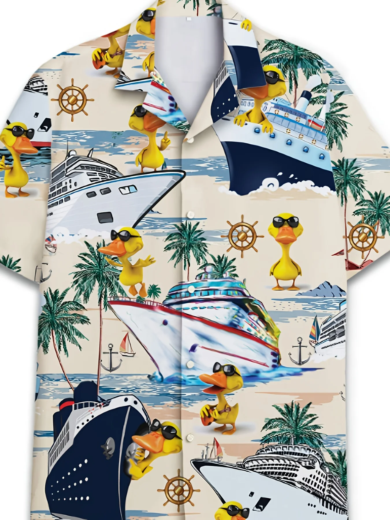 

New Men's Fun Hawaii Shirt Button Down Shirt Short Sleeve Fashion Casual Outdoor Vacation Street 3D Printed Lapel Shirt