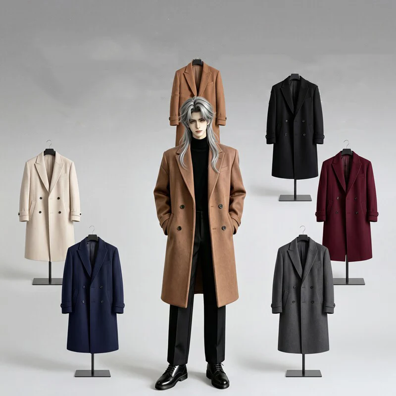 1/6 Figure Doll 1/4 1/3 Scale BJD Long Woolen Windbreaker Handsome Jacket Coat For MSD SD13 ID75 Uncle Clothes Accessories A2243