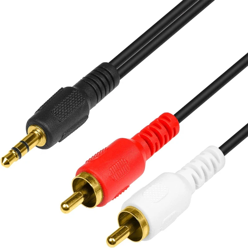 

3.5mm 1/8 Inch TRS To 2 RCA Audio Cable (Right and Left) RCA Male To 3.5mm Male Stereo Cable for Computer MP3 Speaker Amplifier