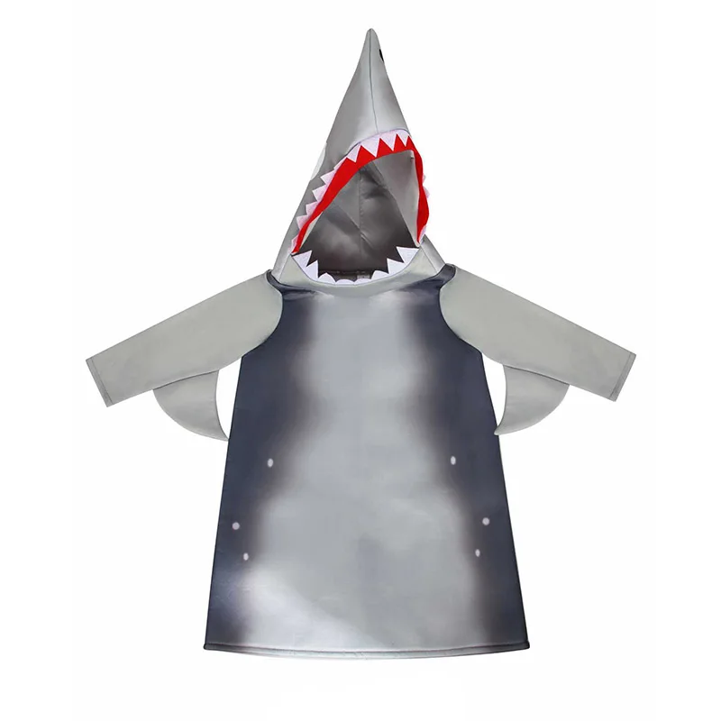 Enfant Gray Shark Carnival Halloween Costume Niño Unisex Sea Animal Hooded Sharks Jumpsuit For Enfants New Arrival 2026
