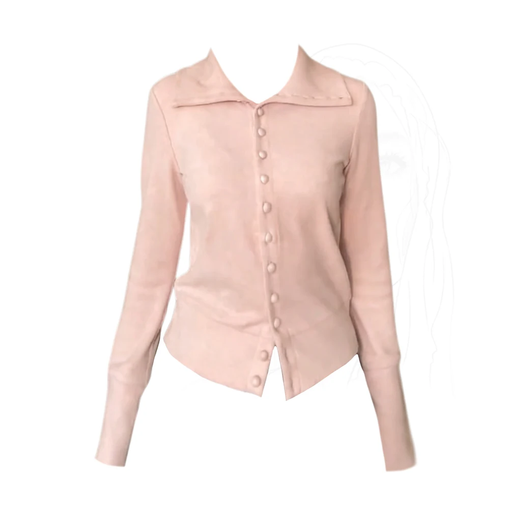 

Women's Pink Cardigan Oversize Sweater Korean Style 2000s Vintage Long Sleeves Cozy Cashmere Sweater For Women Clothes Spring