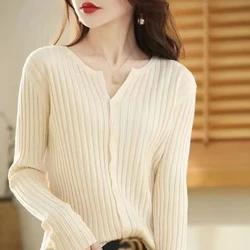 Autumn Winter Fashion Versatile Solid Colour Korean Cardigan Cardigan Sweater