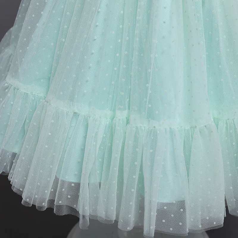 Girls Mesh Tulle Princess Dress For Kids 4-10 Years Wedding Party Tutu Prom Vestidos Children Communion Evening Formal Clothes