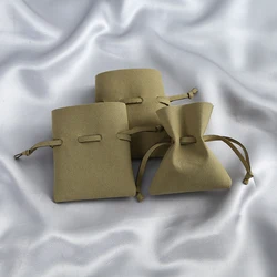 10pcs Green Small Microfiber Jewelry Rings Organizer Pouch 8x10cm Drawstring Velvet Gift Packaging Bags Wedding Favors Bag