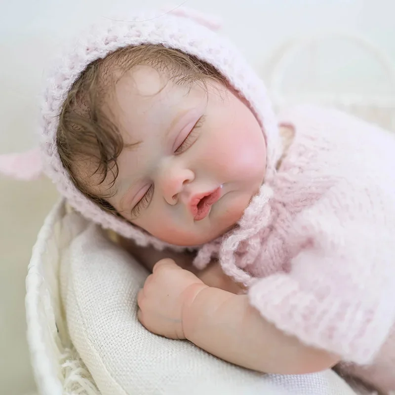 48cm 19inch Hand Rooted Hair Reborn Baby Doll Kit Quinbee Already Painted Kit with Cloth Body DIY Parts