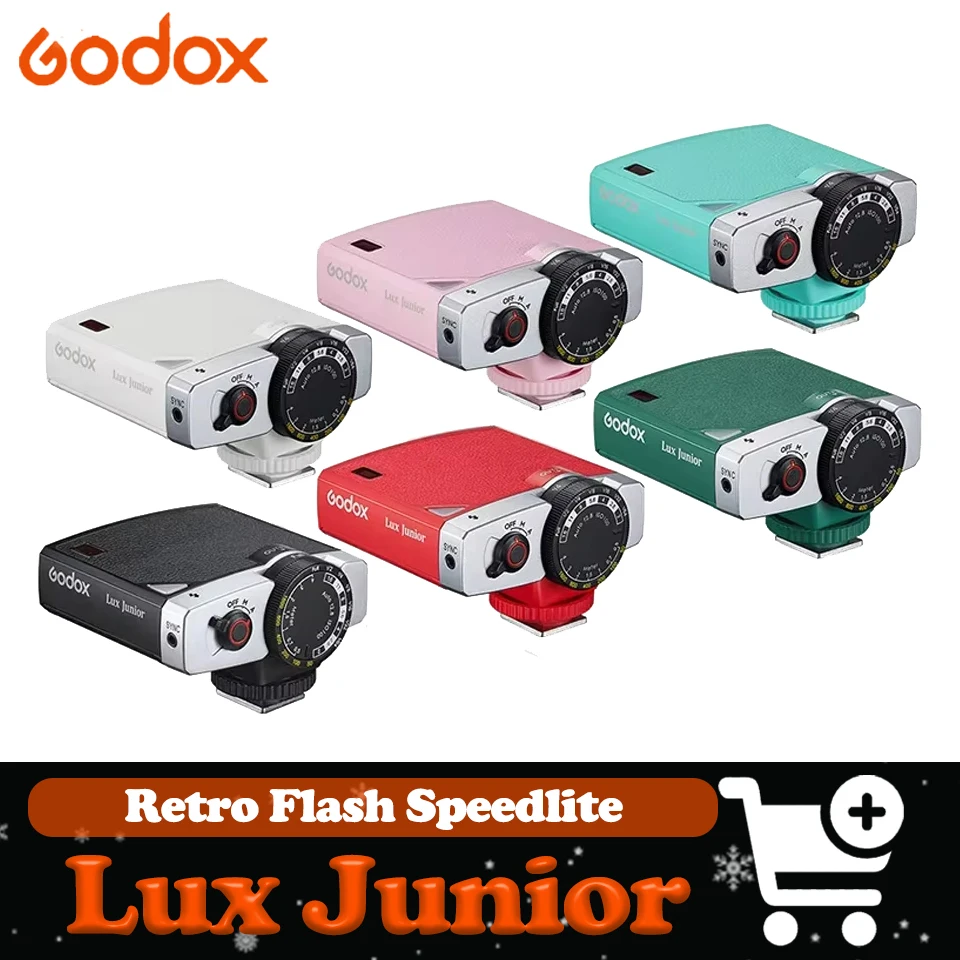 

Godox Lux Junior Retro On Camera Flash Speedlite Trigger Mini Flash Light compatible with Sony Canon Nikon Fujifilm Olympus