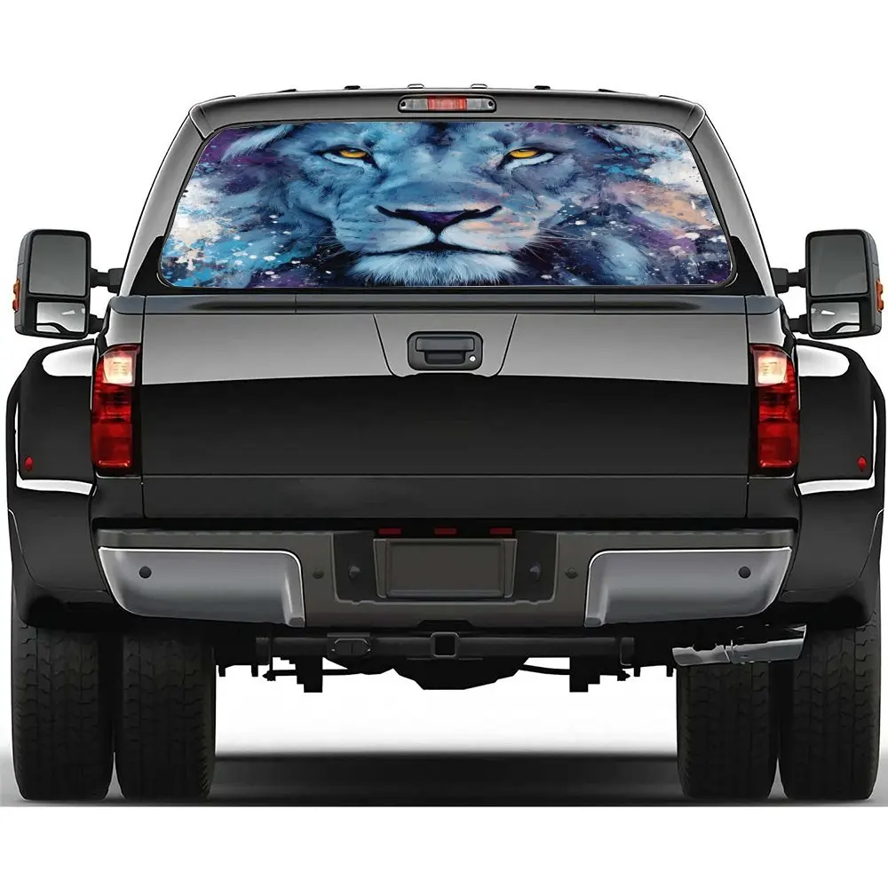 Splashed ink lion PVC material self-adhesive waterproof car rear window sticker, easy to paste without falling off, waterproof a