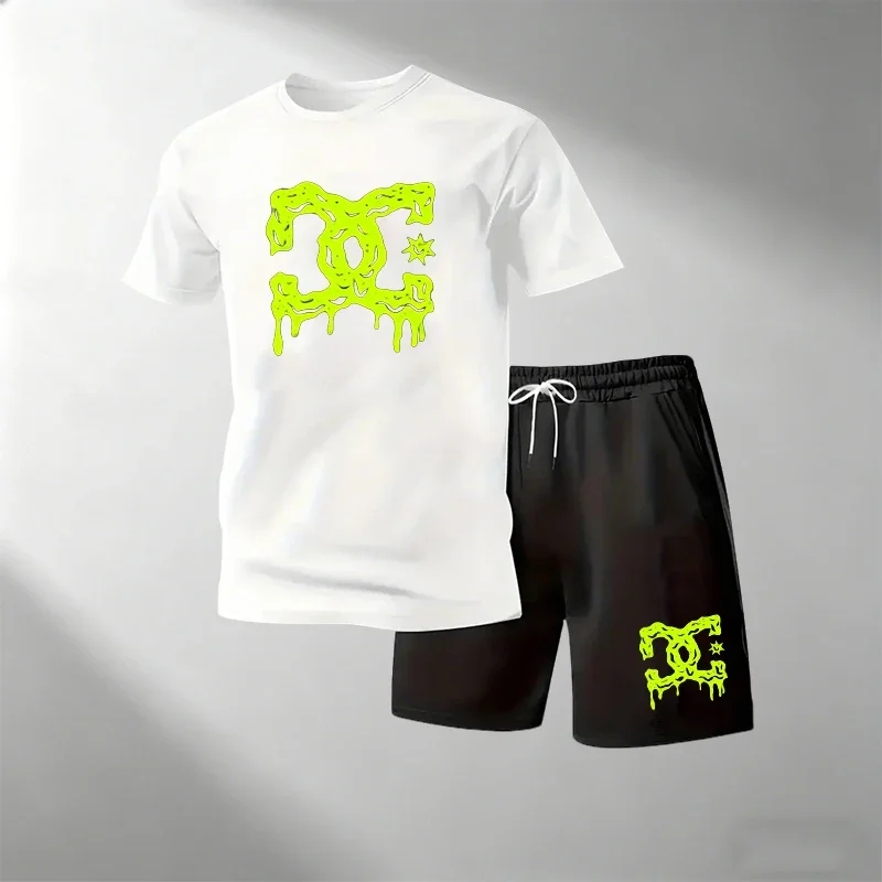 Summer Men's Quick Dry T-Shirt and Shorts Set Urban Street Running Sports Two Piece Suit O-Neck Gym Training Casual Hot Sale2026