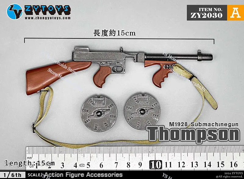 ZYTOYS 1/6 ZY2030 M1928 Mini Rifle Model ZY2031 MK. II/S Static Weapon ZY2029 Ak74 Scar Toys For 12