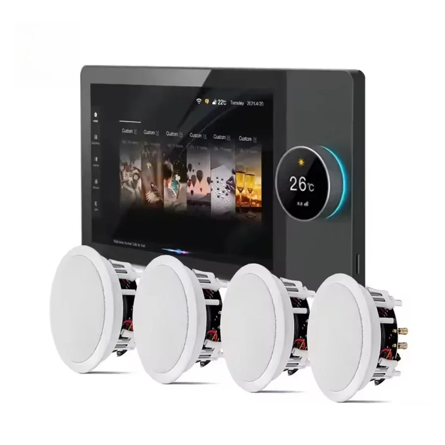 

4-way Speakers Multi-functional Tuya Android 8 Inch Central Control Panel With Music Background For Smart Home