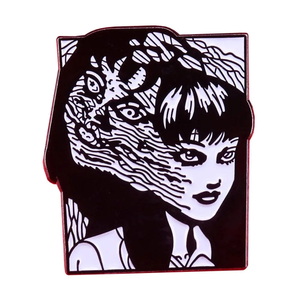

Creepy Twisted Spiral Enamel Lapel Pin Gothic Dark Abstract Horror Art Metal Badge Daily Outfit Weird Art Lover Gift