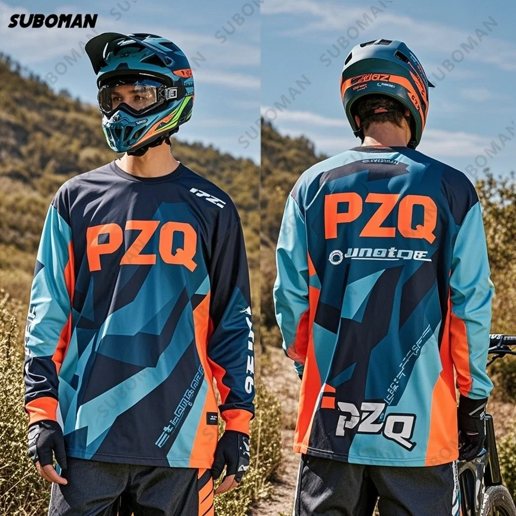

Новый бренд PZQ DH Мотокросс Джерси Эндуро Рубашка для бездорожья Спортивная одежда для скоростного спуска Мотоциклетные футболки с длинным рукавом Одежда для велоспорта