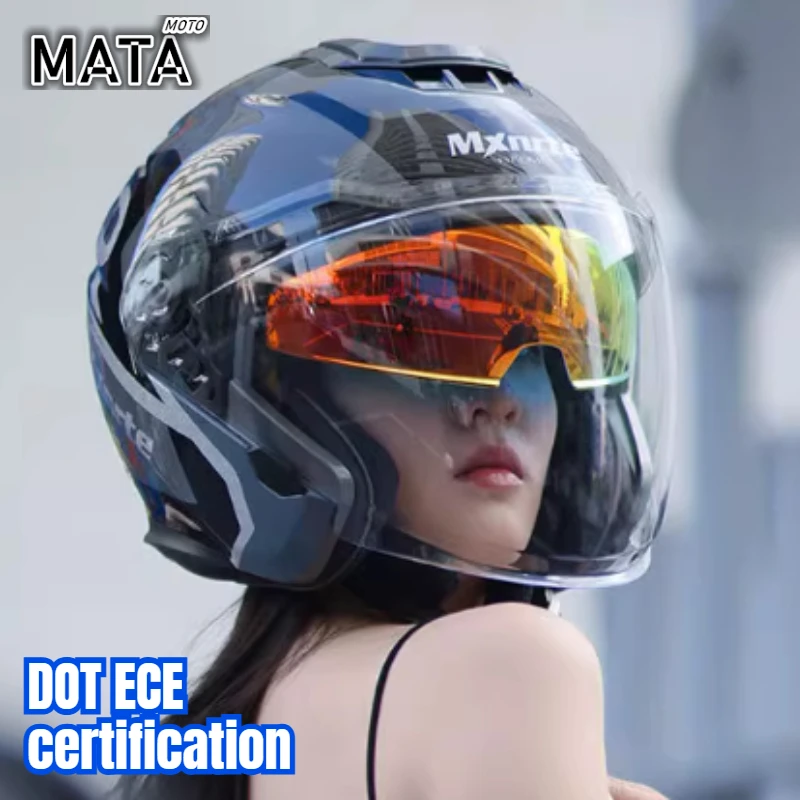 

Мотоциклетный полушлем 3/4, мужской шлем для электрического велосипеда, летний защитный шлем с сертификацией ECE DOT 오픈헬멧 Casco Moto