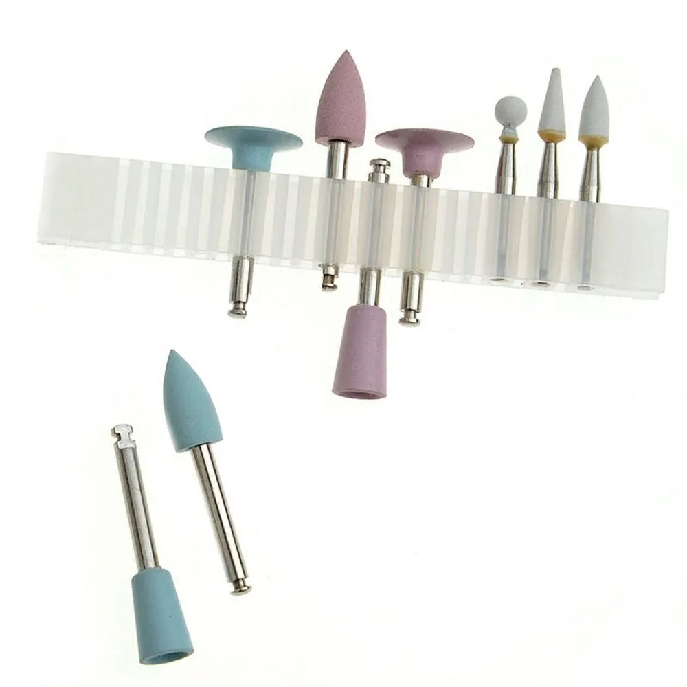 Dia.2.35mm Dental Light-Curing Resin Polishing Set  Ceramic Silicon Rubber Slow Bending Machine Grinding Head