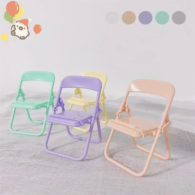 Cute Mini Chair Adjustable Phone Holder Stand For IPhone 15 14Pro Foldable Mobile Phone Stand Desk Holder Universal Lazy Bracket