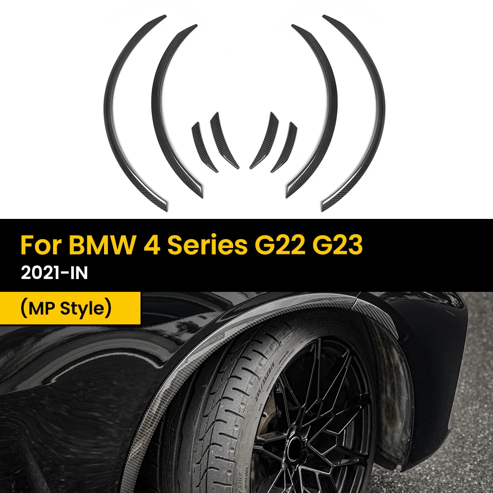 Real Dry Carbon Fiber Wheel Eyebrow for BMW 4 Series G22 G23 MP Style 2021-IN 8Pcs/Set