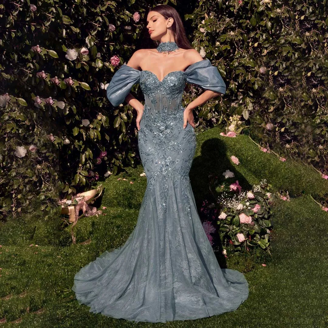 أسود قبالة الكتف حورية البحر فساتين لحضور الحفلات الموسيقية الفاخرة يزين الديكور الترتر فساتين الزفاف ضيف أنيقة فستان سهرة رسمي