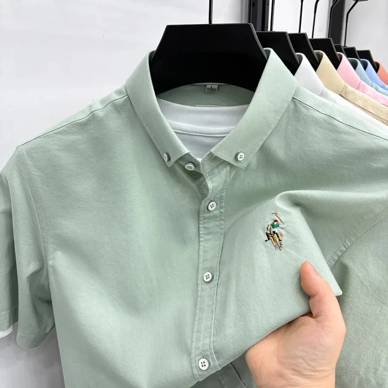 

High end 100%cotton short sleeved shirt men's new fashion luxury brand Paul embroidery design summer comfortable golf casual top