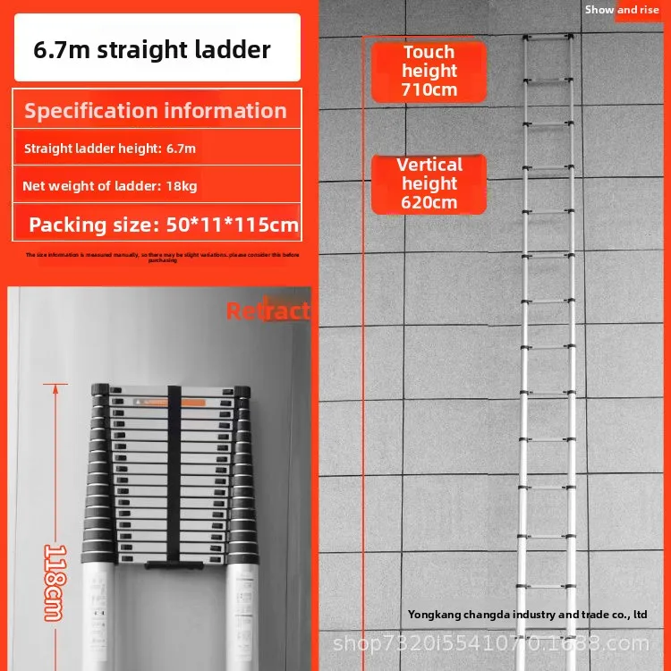 

Exquisite Minimalist Herringbone ladder telescopic folding ladder step thickening engineering elevator can be folded and stored