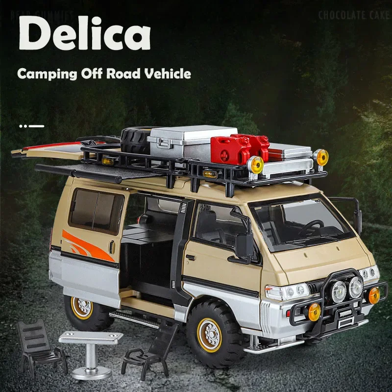 Mitsubishi Delica Alloy Off-road Vehicle Model Diecast Toy Simulation 1/24 Vehicle Children Boy Birthday Gift Miniature Voiture