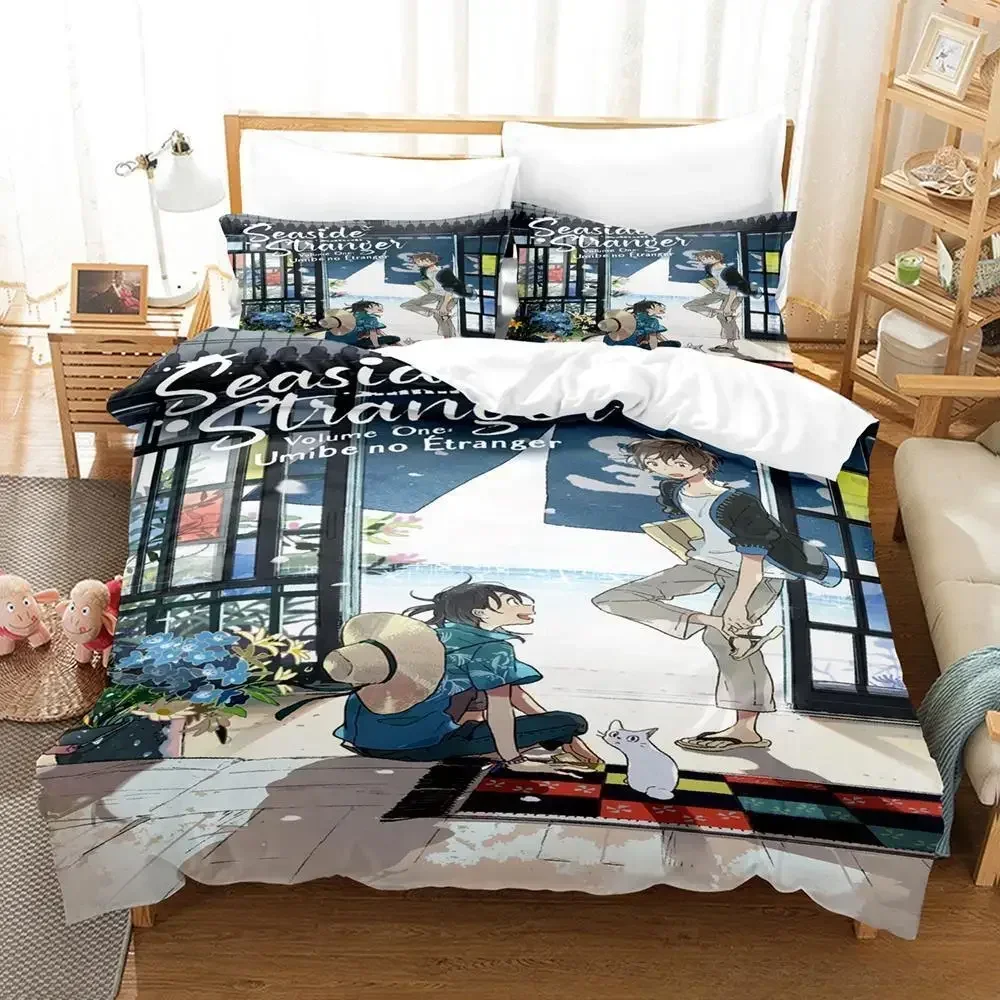 

Seaside Stranger Bedding Set Single Twin Full Queen King Size Bed Set Adult Kid Bedroom Duvet cover Sets 3D Anime Bed Sheet Set