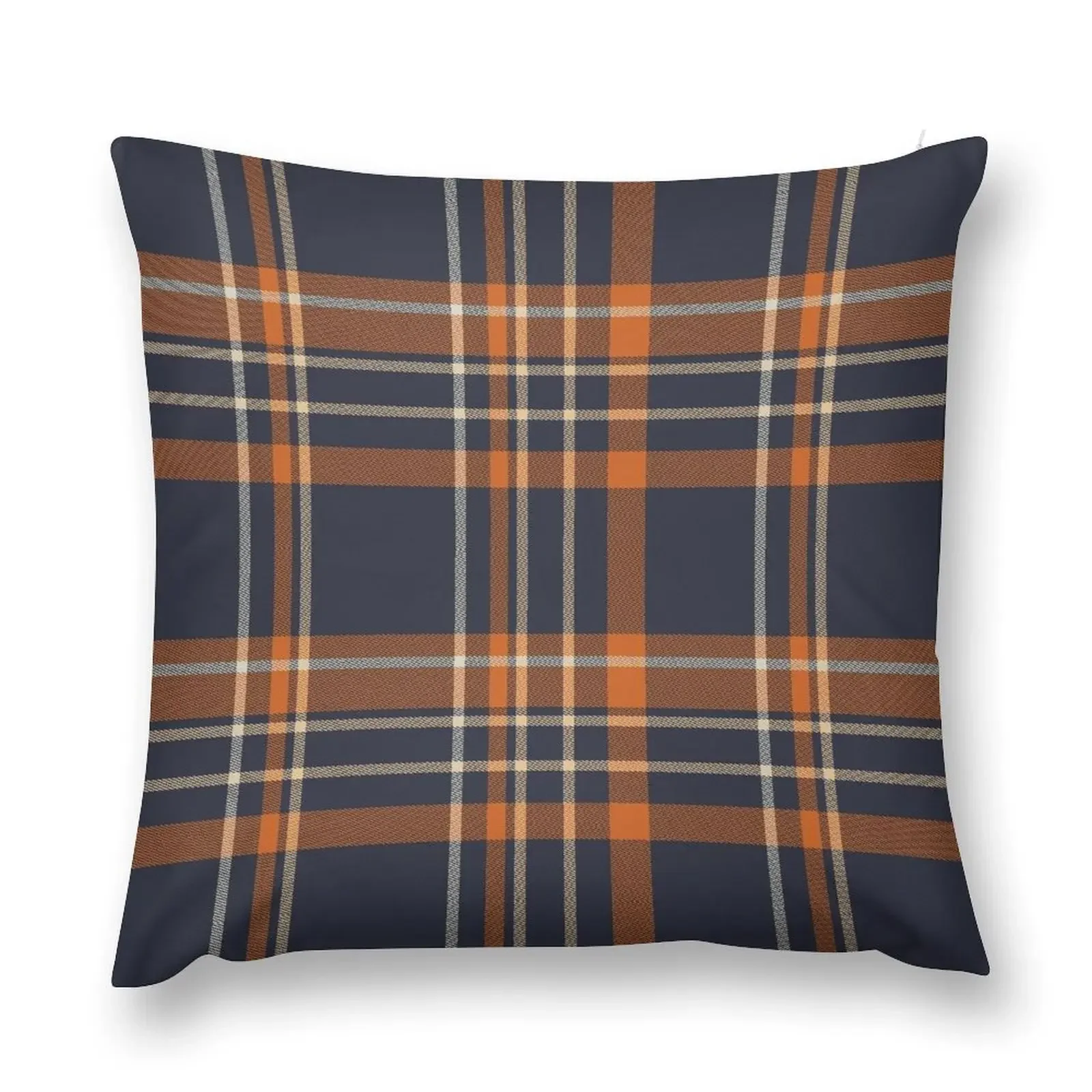 Blue, Tan and Orange Plaid Pattern Throw Pillow Pillowcases Cushion Covers Sofa Pillow Cases Decorative pillow