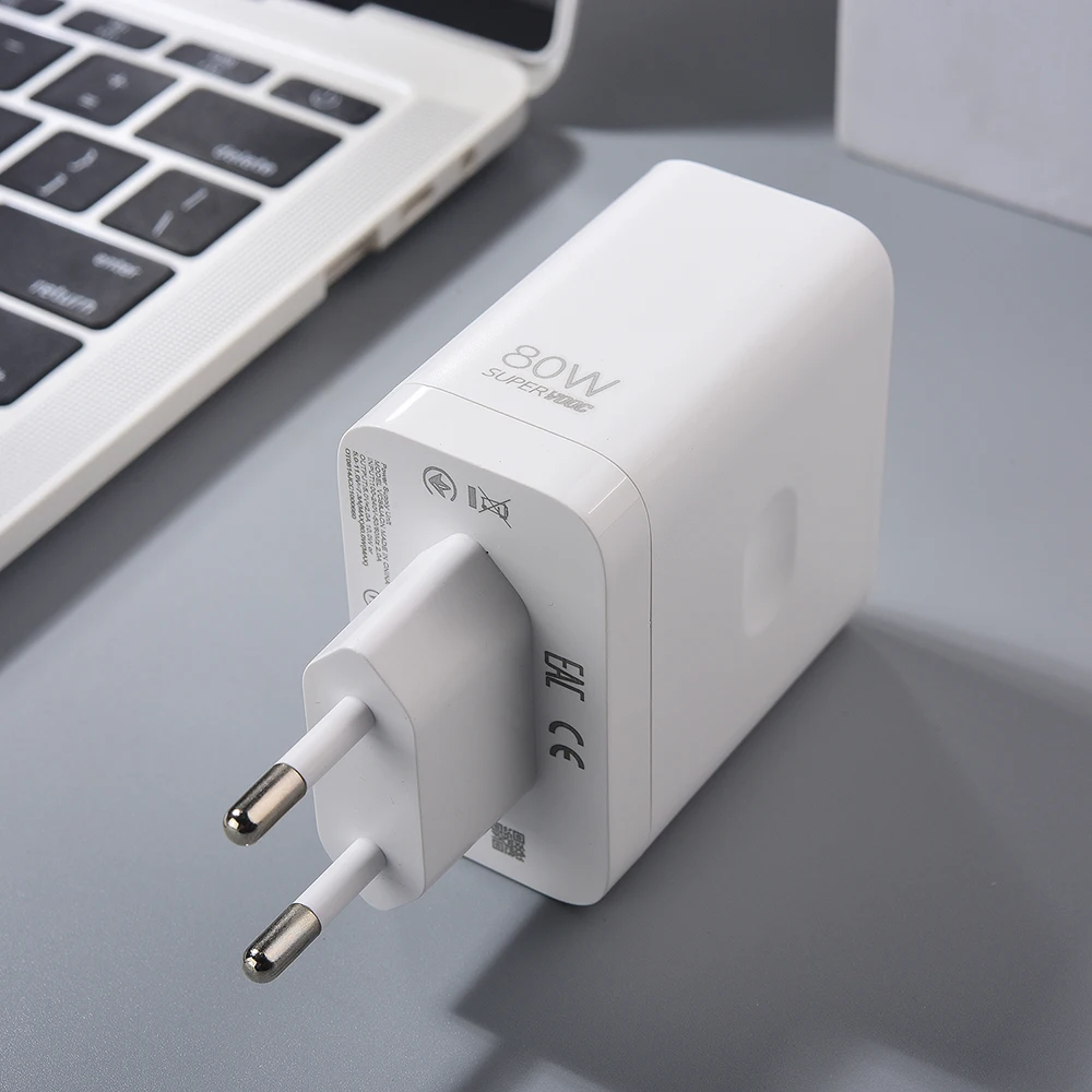 Original 80W SuperVooc Charger For OPPO Reno 12 11 10 Pro Find X8 X7 X6 X5 Pro USB Super Fast Charging Adapter 6.5A Type C Cable