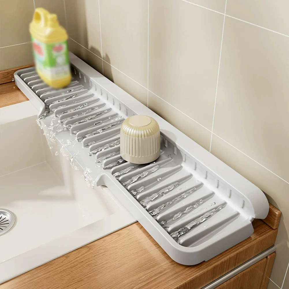 Drain Mat Absorbent And Drainage Silicone Mat For Kitchen Multifunction  Sinks Narrow Edge Anti Splash Faucet Side Drying Pad