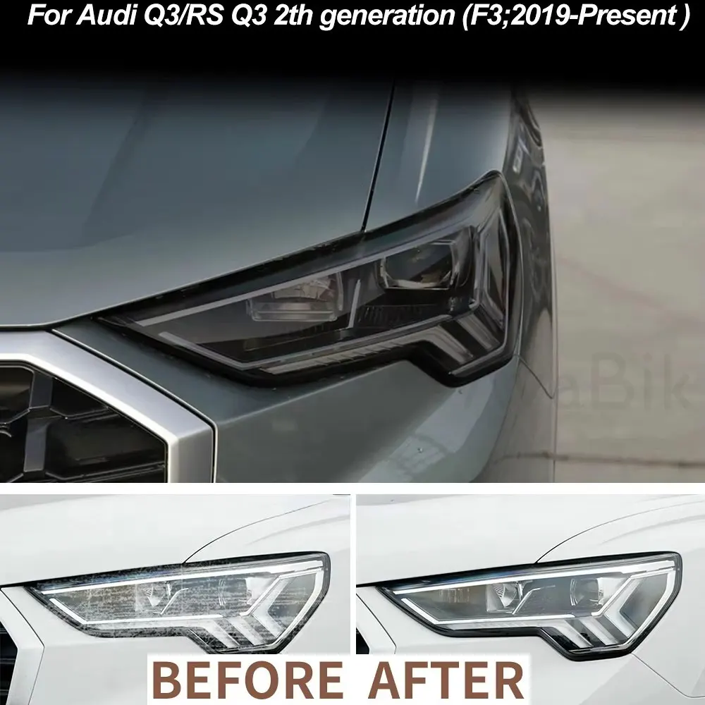 

ppf Car Headlight Tint Smoked Black Protective Film TPU Transparent Stickers for Audi Q3 F3 RSQ3 Sportback 2019-On Accessories