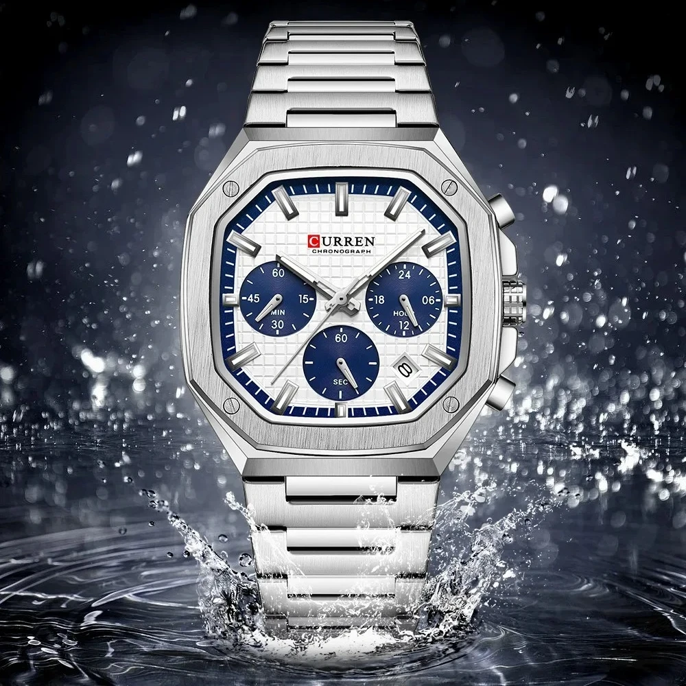 

CURREN 8459 Top Men's Watch Luxury Quartz Multi Functional Calendar Waterproof Chronograph Watches for Man Relojes Para Hombres