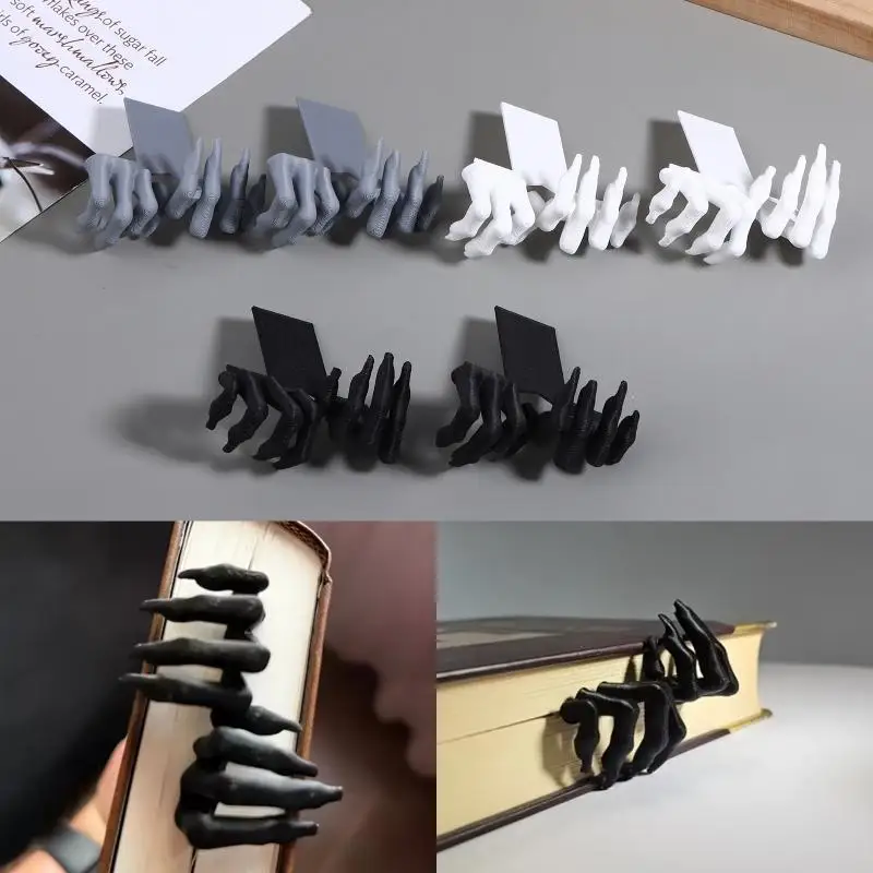 

2 шт. креативных закладок для книг, необычные и персонализированные, с 3D-печатью, дизайн в стиле хоррор, прочные материалы