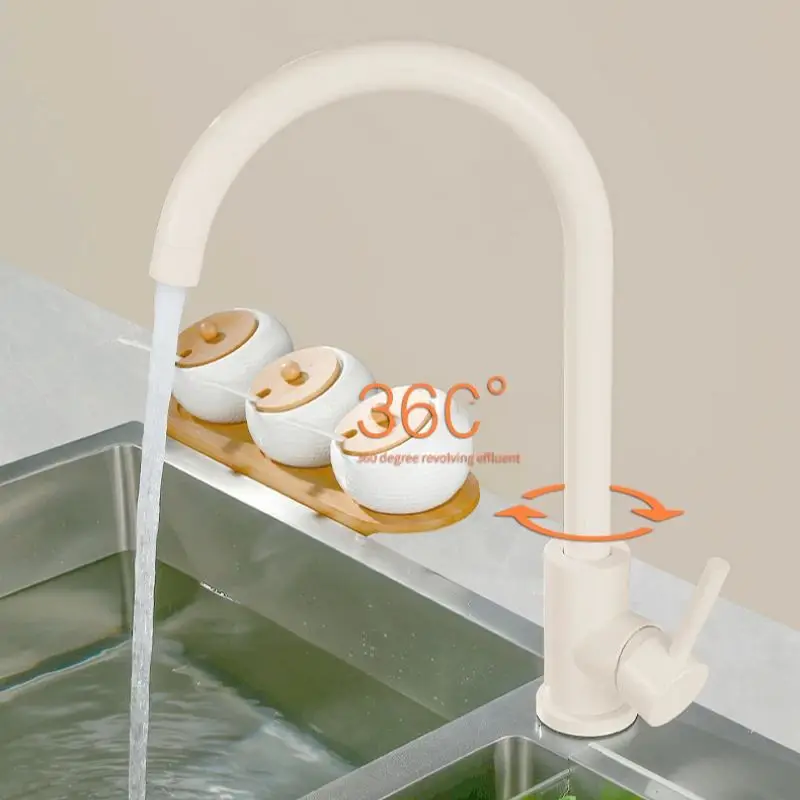 Single Handle High Arc Kitchen Faucet 360 Rotation Stainless Steel Hot Cold Sink Mixer for RV Camper Outdoor Utility Bathroom