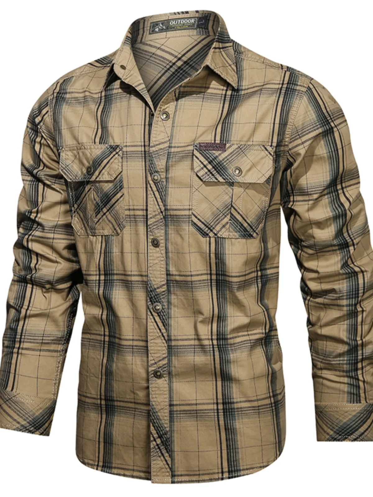 

Новинка 2024 года, мужская рубашка в стиле ретро с длинными рукавами, повседневная однотонная универсальная рубашка на весну и осень, модная рабочая одежда, бренд Tagkita, свободный крой