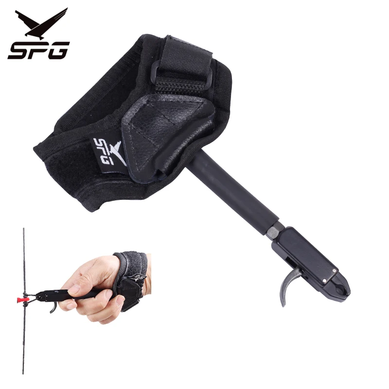 Bow Release Wrist Strap Archery Compound Bow and Arrows Aid Hunting Shooting 360 Degree Adjustable Caliper Trigger Accessories