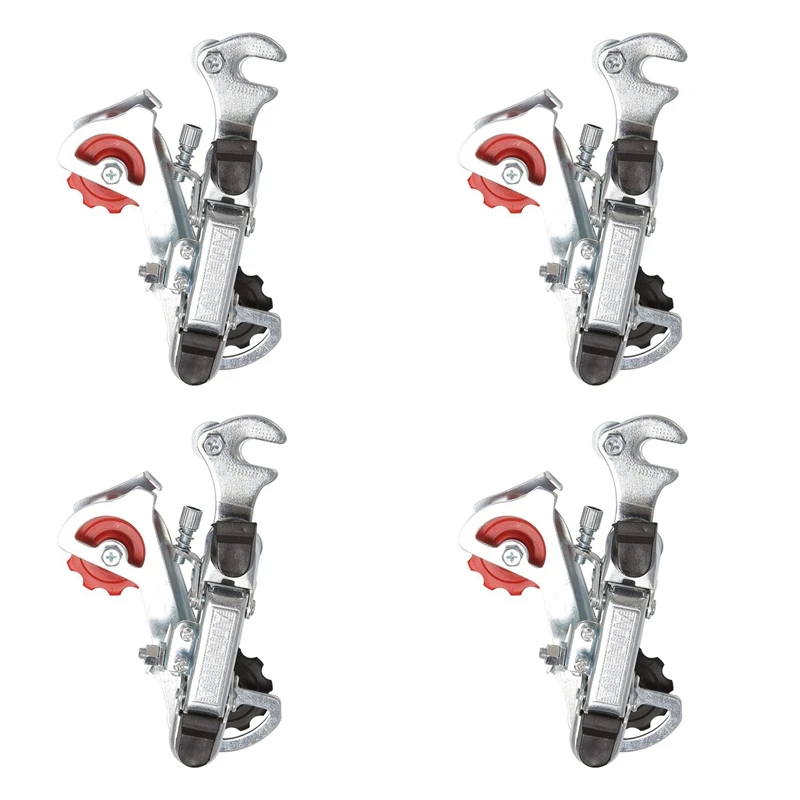 

4X Racing Bicycle Part Silver Tone Metal 3-7 Speed Rear Derailleur