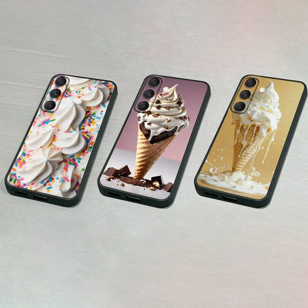 

Ice cream Phone Case For Samsung S25,S24,S23,S22,S21,S20,S10,Ultra,Plus,Lite,FE,Soft Silicone Black Cover