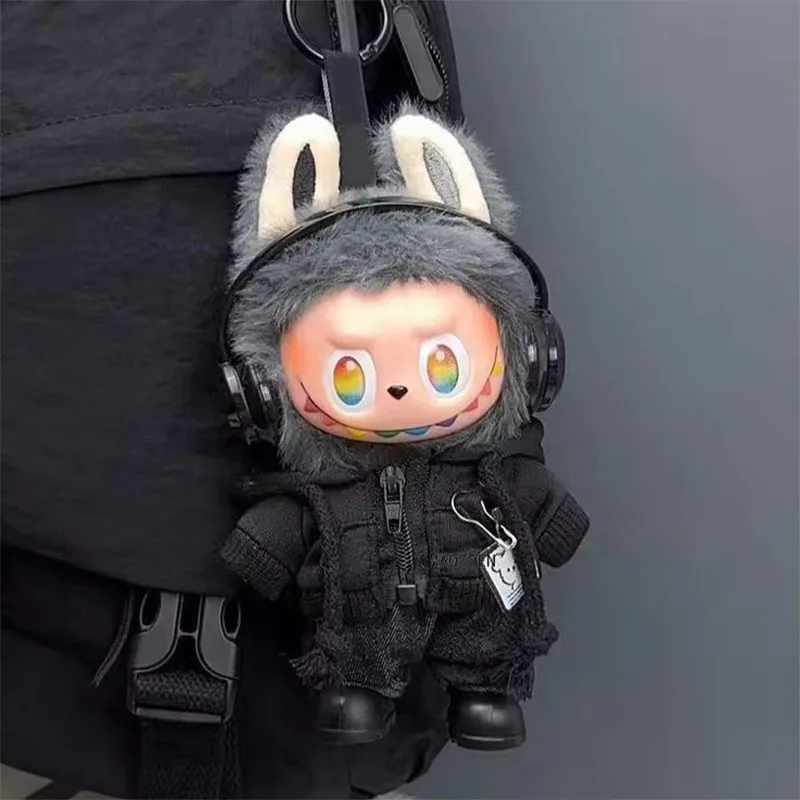 For Labubu into Energy Series Casual Hoodie Black Suit Fashion Sweatshirt Jacket Streetwear Style Lovely Outfit Accessory Gift