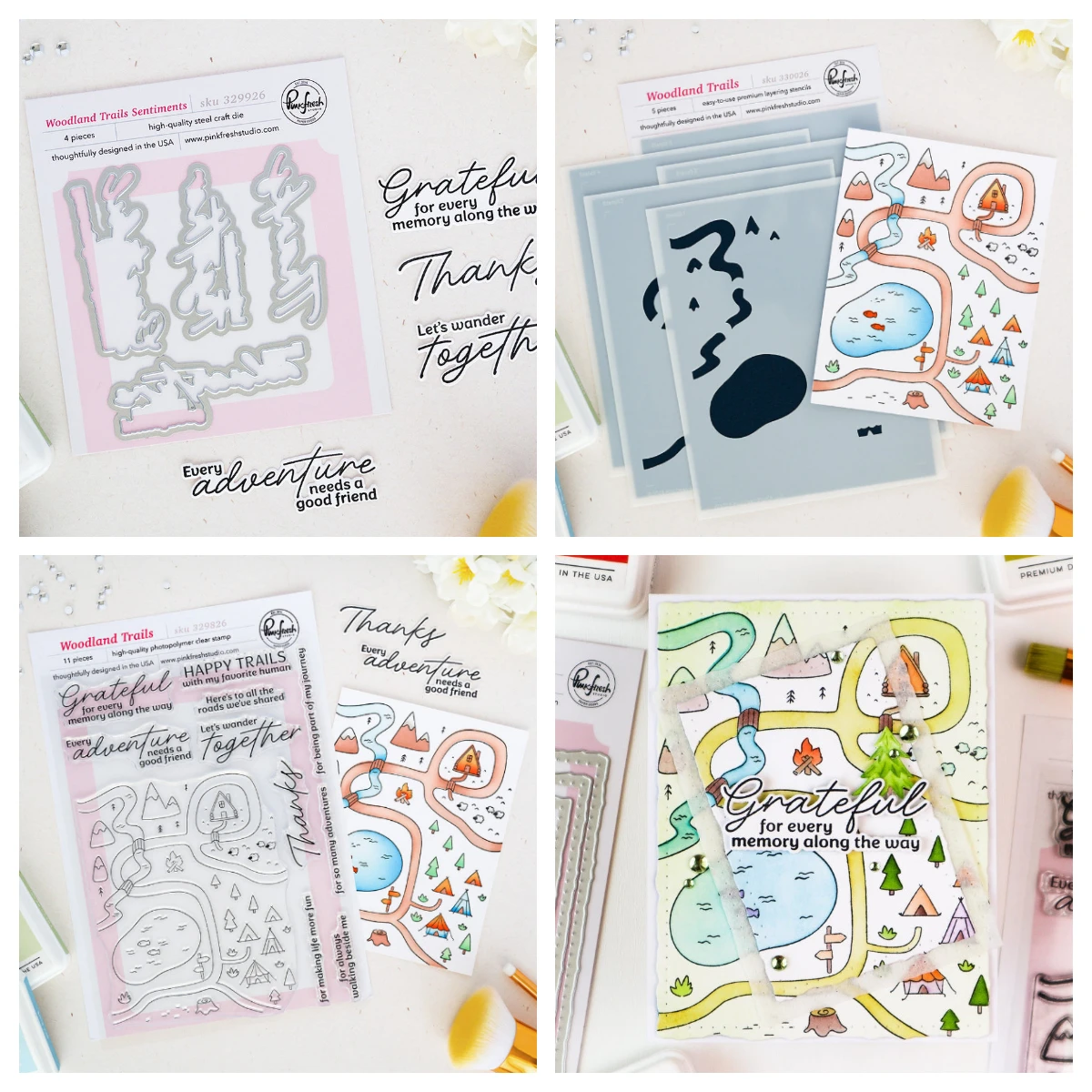 Pink Fresh Woodland Trails Dotted Nested Deckled Rectangles Meadow Dies Stamps Stencils for DIY Handmade Scrapbook July 2026 New