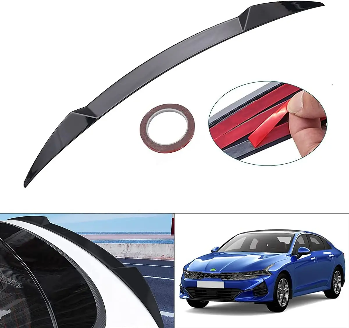 Trunk Spoiler For KIA K5 Optima 2021-2022 Rear Wing Exterior Decorative Ducktail Accessories ABS Plastic Refit Spoiler