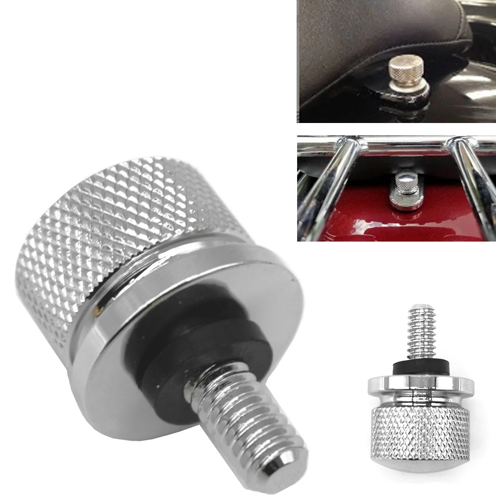 

M6 Quick Release Seat Cushion Screw Nut Rear Fender Seat Bolt Tab Knob Cover Motorcycle 96-Up Accessories Compatible For Harley